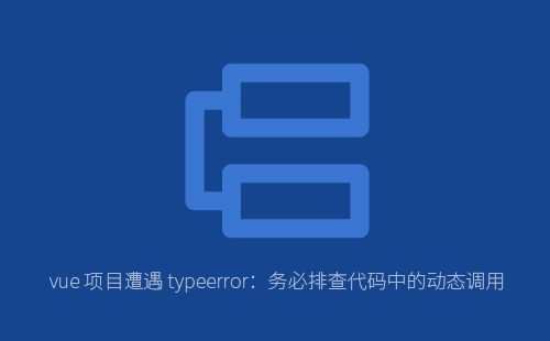 vue 项目遭遇 typeerror：务必排查代码中的动态调用